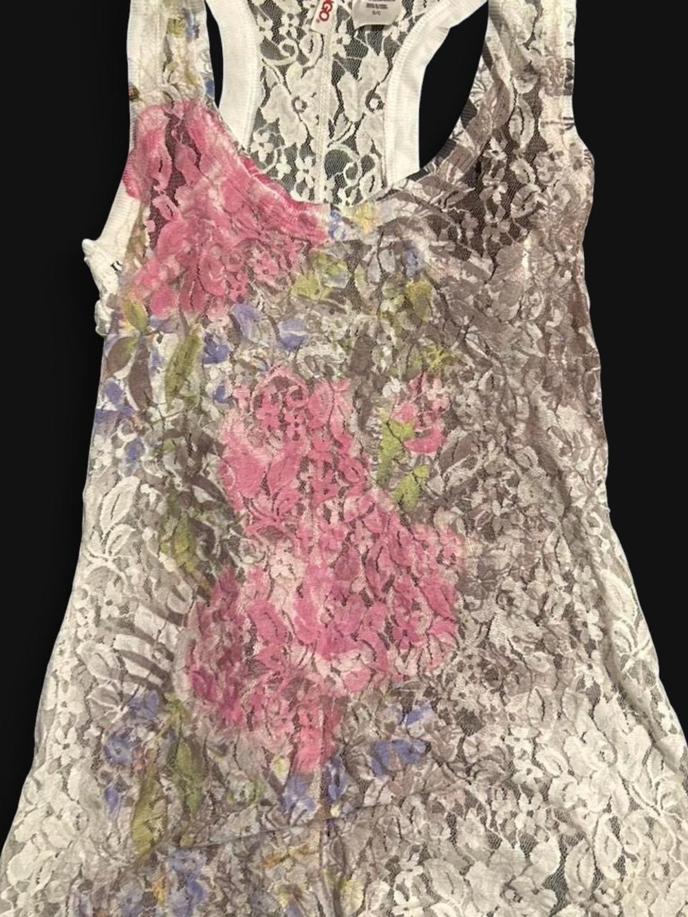 Y2K Lace Floral Tank
